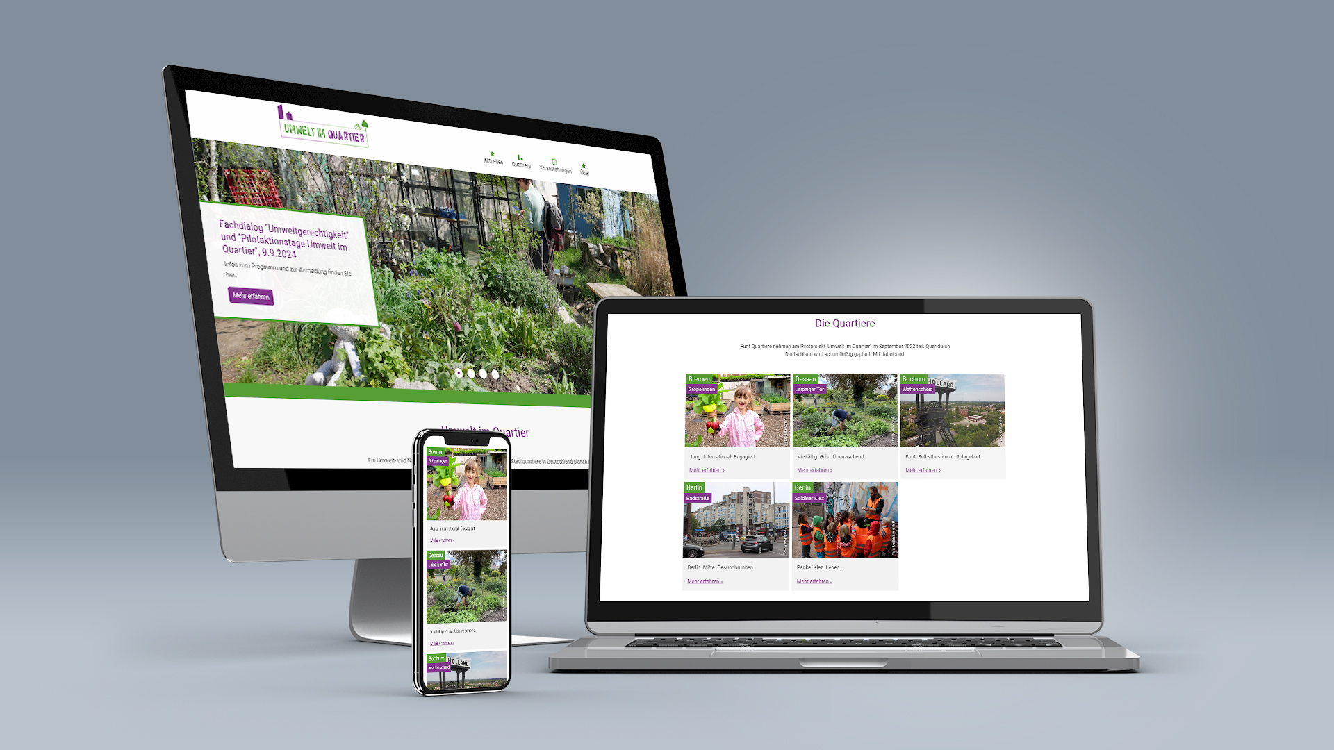 Umwelt im Quartier — Website Design